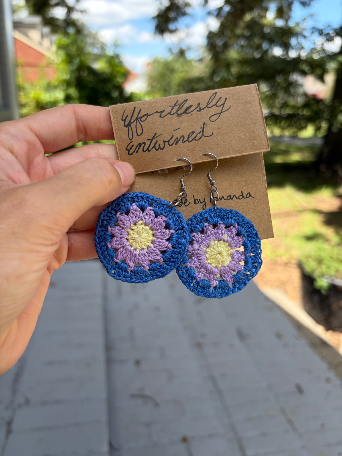 Mandala crochet earrings