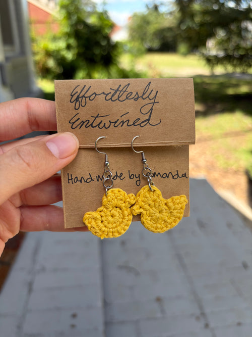 Duck crochet earrings