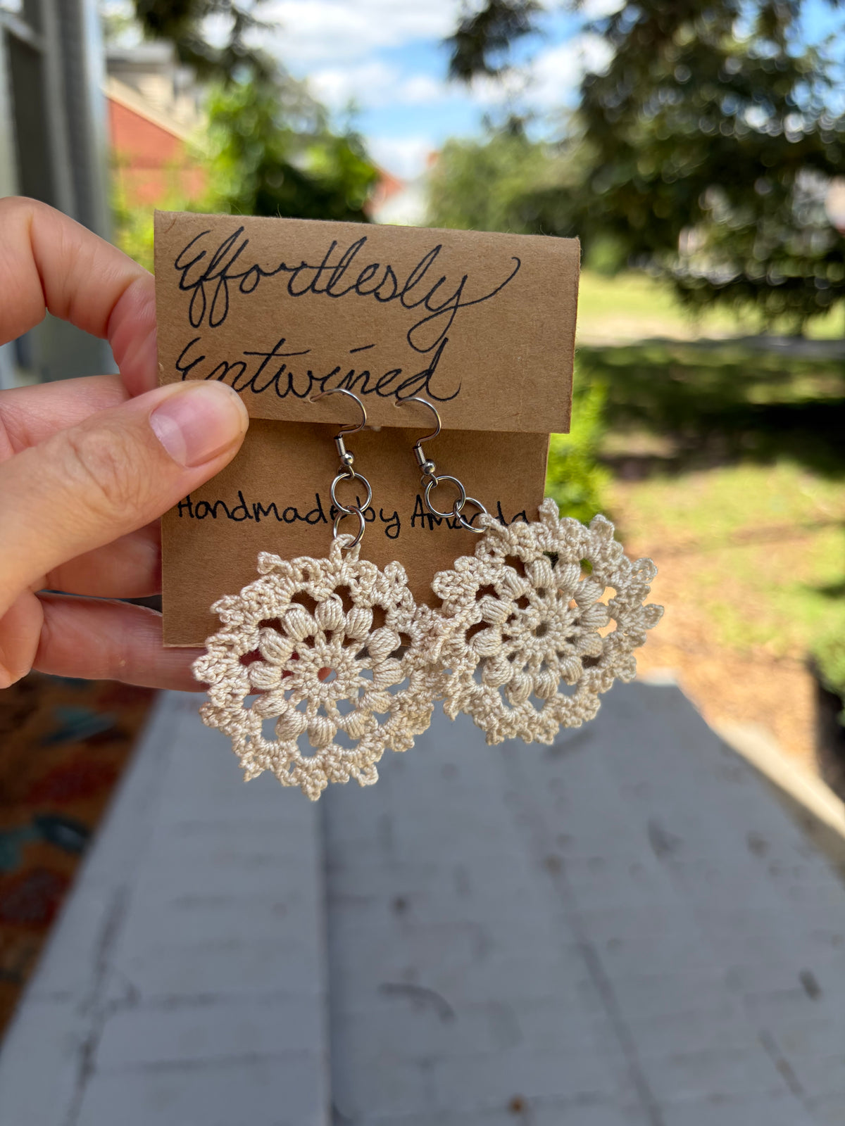 Mandala crochet earrings